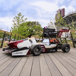 electric racecar on display